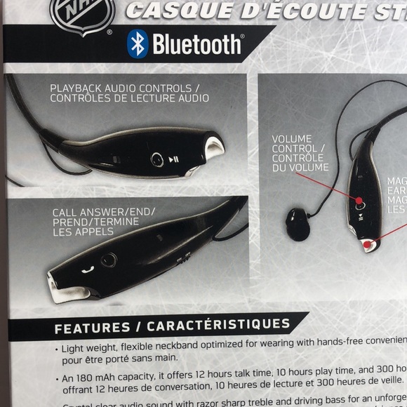NHL Dallas Stars Bluetooth Wireless Neckband Headset Stereo Built-in Microphone - Picture 7 of 9